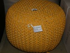 John Lewis and Partners Yellow Knitted Pouffe RRP £75 (In Need of Attention) (2007768)(Viewing Or