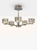 Boxed John Lewis And Partners Laurence 5 Light LED Chrome Finish Acrylic Shade Ceiling Light Fitti