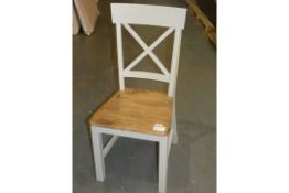 Lot to Contain 2 Durham Croft Back Wooden And Oak Designer Painted Dining Chairs RRP£80.00 (