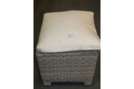 Lot to Contain 2 Rattan Garden Stools With Cream Cushions RRP£100.0 (MP314665) MP314664)(Viewings Or