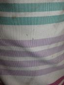 Large Roll Of Green Pink Purple And White Striped Designer Fabric Upholstering Material(Viewings