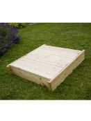 Boxed TP Active Fun Wooden Lidded Sandpit RRP £120 (1970233)(Viewings Or Appraisals Highly