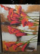 Large Tulips Canvas Wall Art Picture RRP £120 (Viewing Or Appraisals Highly Recommended)