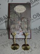 Lot To Contain 2 The Wedding Of The Seasons Pack Of Toasting Flutes RRP £40