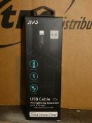 Lot to Contain 10 Jivo USB Lightening Connectors, Sync Chargers Made for iPad, iPod and iPhone