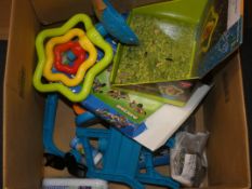 Lot to Contain Wild Swirl and Spray Sprinkler, Knex Cars Building Set, Bubble Car Machine, Ben 10