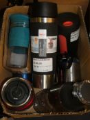 Lot to Contain Travel Mugs from Thermos, Bodrum, Hip, Bullet, Tefal, Aladdin Combined RRP £100(