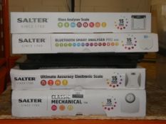 Lot To Contain 6 Assorted Boxed And Unboxed Pairs Of Salter Digital And Mechanical Weighing Scales