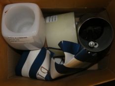 Lot To Contain Soap Dispensers, Toilet Brush Holders, Gift Bags, Candles And Folding Mirrors