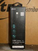 Lot to Contain 10 Jivo USB Lightening Connectors, Sync Chargers Made for iPad, iPod and iPhone