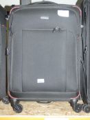 Antler Medium Sized Soft Shell 360 Wheel Trolley Luggage Suitcase In Black RRP £180 (RET00278577) (