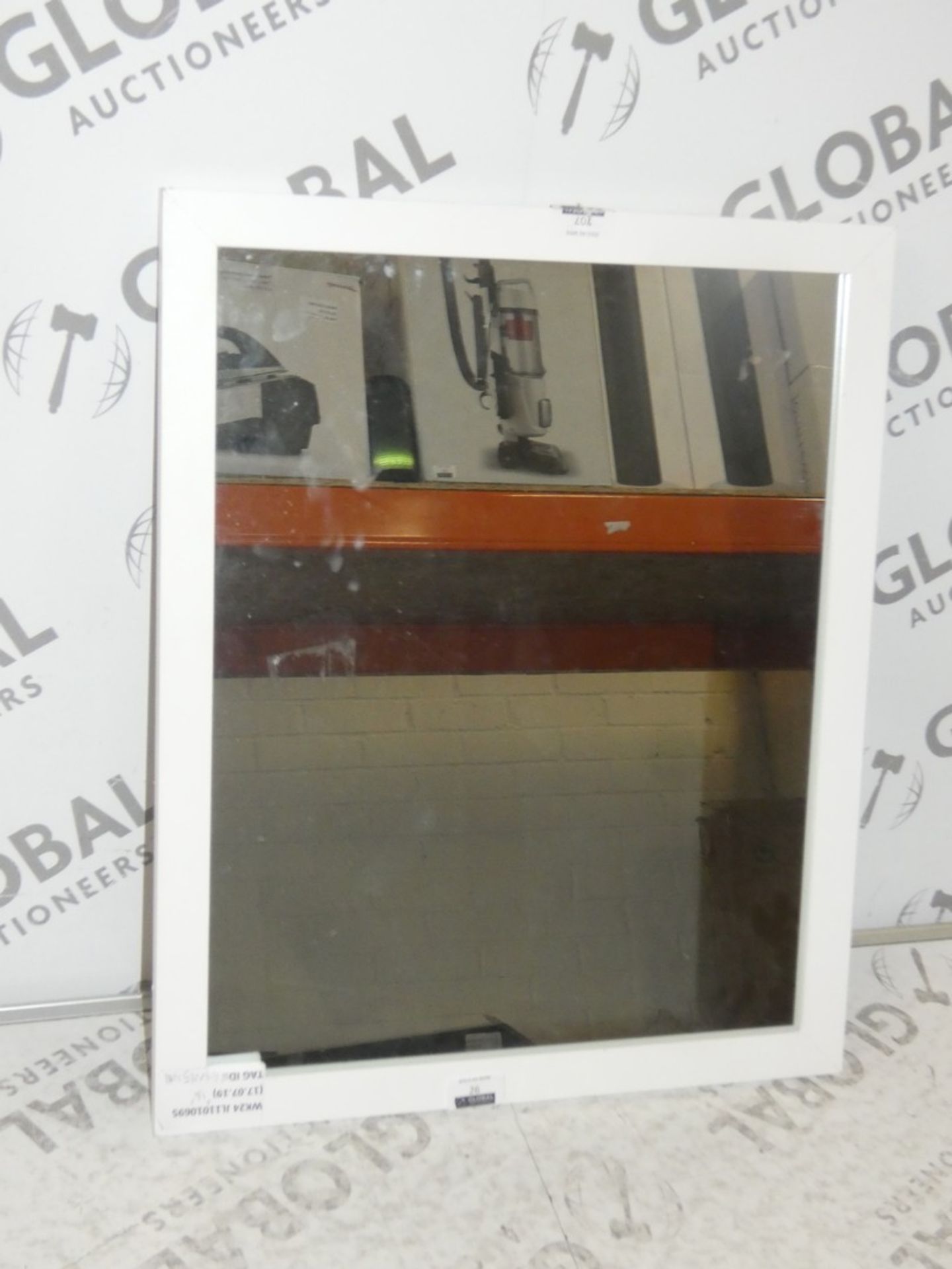 Lot To Contain 2 White Framed Rectangular Wall Hanging Mirrors Combined RRP £30 (RET00153901)(