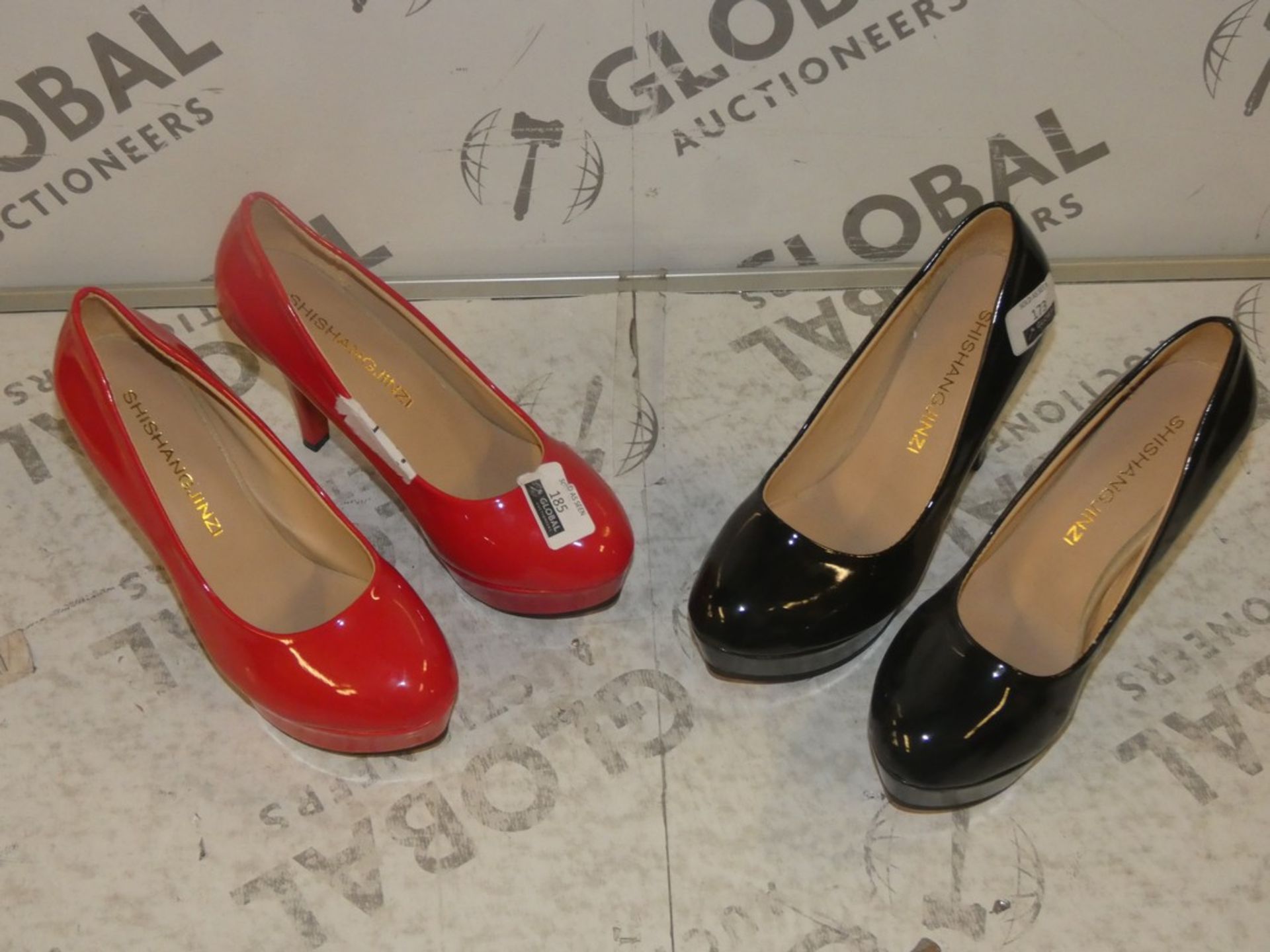 Lot To Contain 3 Pairs Of Shishang Jinzi Red Bottom Designer Ladies Heeled Shoes