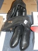 Lot To Contain 3 Pairs Of Ladies Boots In Black And White Combined RRP £90