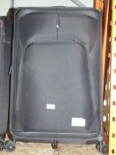 John Lewis and Partners Black Soft Shell 360 Wheel Trolley Luggage Suitcase RRP £150 (RET00164305)(