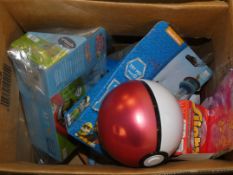 Lot to Contain a Ken Doll, Micro Ribbon, 2 Pokémon Balls, Toy Dinosaurs, Toot Toot Drivers Taxi