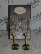 Lot To Contain 2 The Wedding Of The Seasons Pack Of Toasting Flutes RRP £40