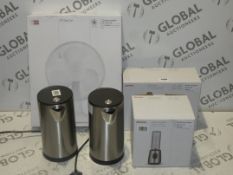 Assorted Items To Include 2 Stainless Steel Unboxed John Lewis Kettles 1 Unboxed Fan Boxed Hand