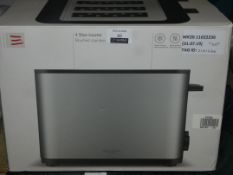 John Lewis Stainless Steel 4 Slice Brushed Stainless Steel Toaster RRP £60 (2161236)(Viewing and