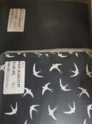 Assorted Items To Include a 13m Roll of Bird Fabric and a 20m Roll Of Cotton Drill Black Fabric