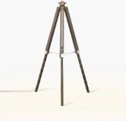 Jacques Floor Lamp Dark Wood Finish Cotton Shade RRP £130 (2155960)(Viewing and Appraisals Highly