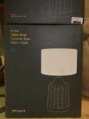 Table Lamps Ceramic Base Fabric Shades RRP £35 Each (ret00227749)(1965761)(1938576)(2149006)(Viewing