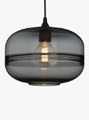 Ceiling Pendant Smoked Glass Light RRP £135 (RET00022965)(Viewing or Appraisals Highly Recommended)