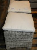 Lot to Contain 2 Rattan Garden Square Stools RRP £100 (mp314665)(mp314664)
