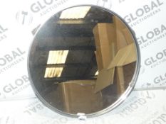 Round 51cm Dia Nickel Finish Mirror RRP £95 (2048234)(Viewing and Appraisals Highly Recommended)