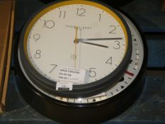 Lot to Contain 2 Assorted Items To Include a Newgate Black Brixton Wall Clock and a Thomas Kent