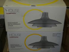 Lot to Contain 2 Stockholm Metal Pendant Shades RRP £50 (ret00255115)(ret00420026)(Viewing And