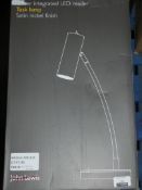 Lot to Contain 2 Oliver Integrated LED Reader Task Lamps Satin Nickel Finish RRP £45 (1917844)(