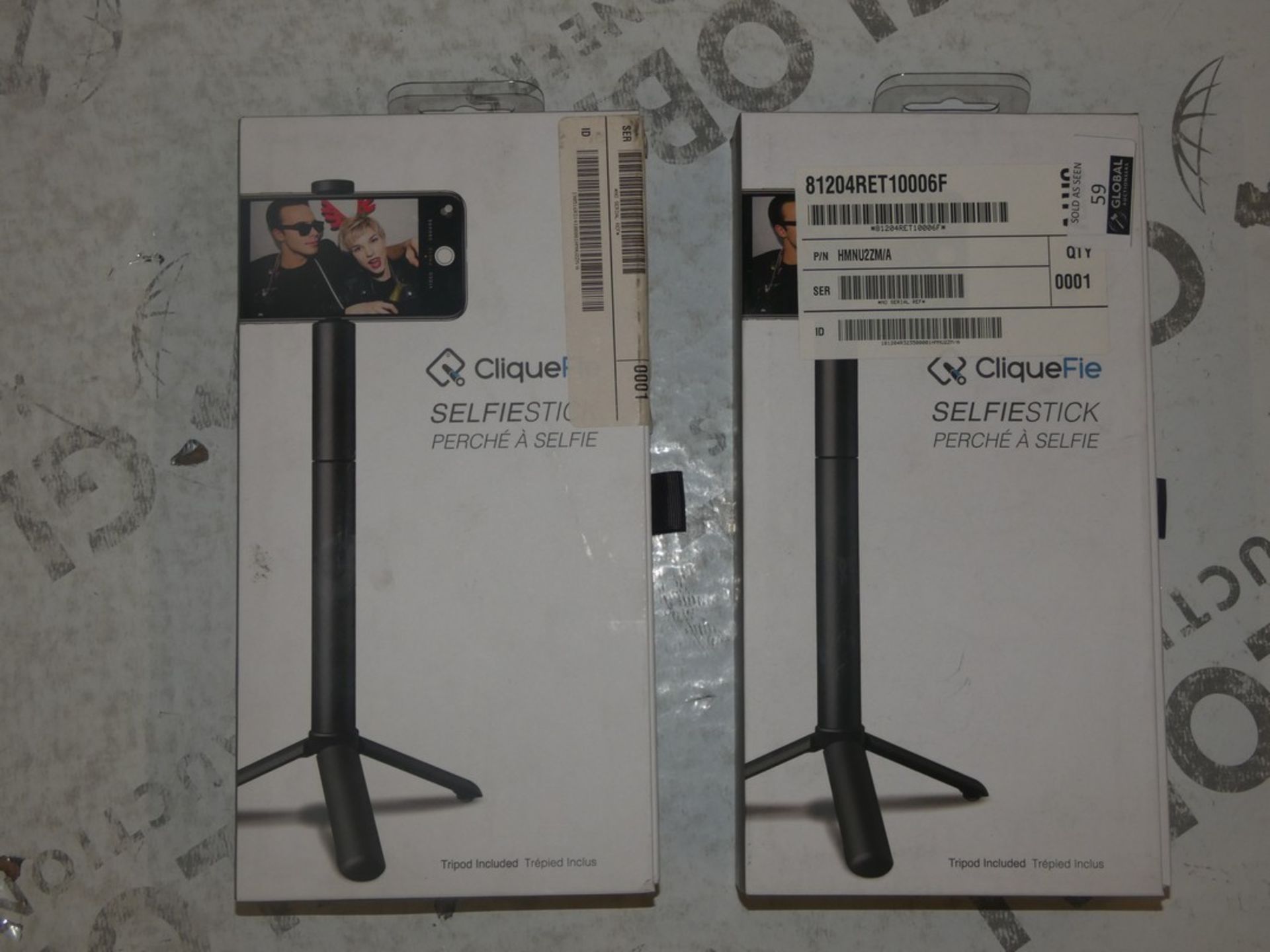 Lot To Contain 2 Cliquifie Selfie Sticks Combined RRP£80.0