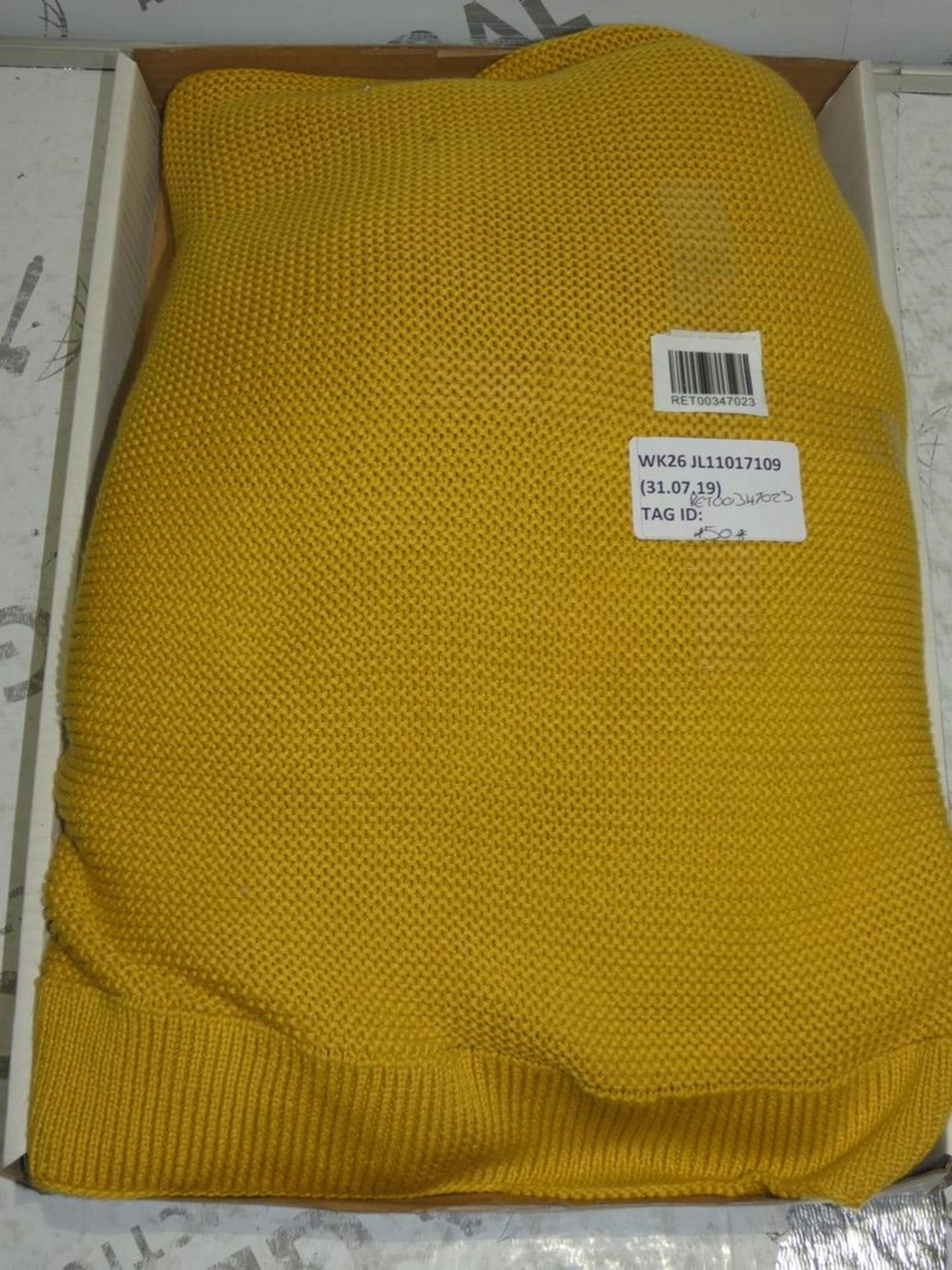 John Lewis And Partners Yellow Designer Sofa Throw RRP £50 (RET00347023) (Viewings And Appraisals