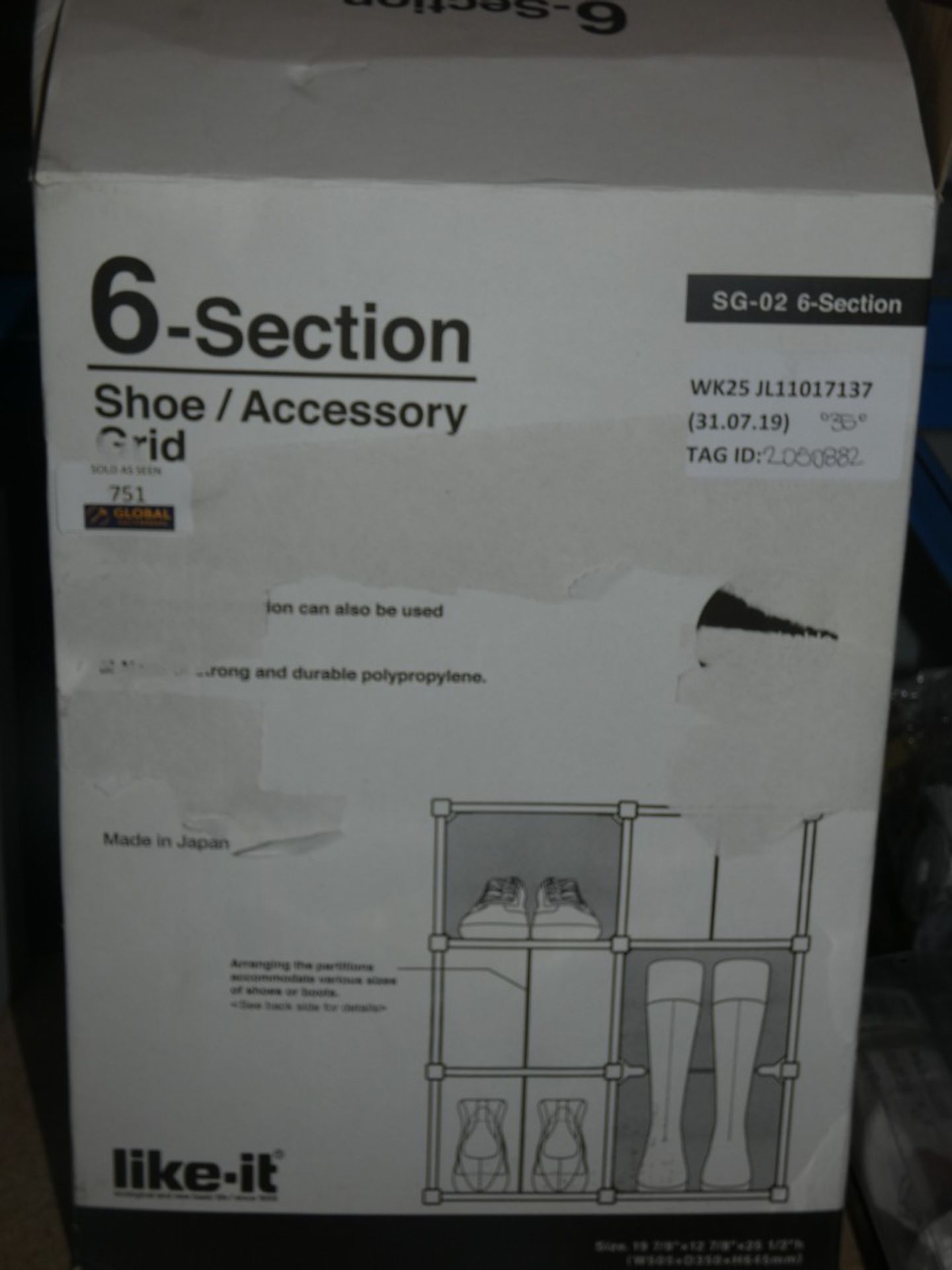 Boxed 6 Section Shoe Accessory Storage Unit RRP £35 (2050882) (Viewings And Appraisals Are Highly