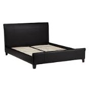Boxed 135cm Milan Black Leather Bedstead RRP£200.0 (1853659) (Viewings And Appraisals Highly
