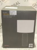 Boxed John Lewis And Partners Ramani Iridescent Bronze Finish Linen Mix Shade Designer Table Lamp