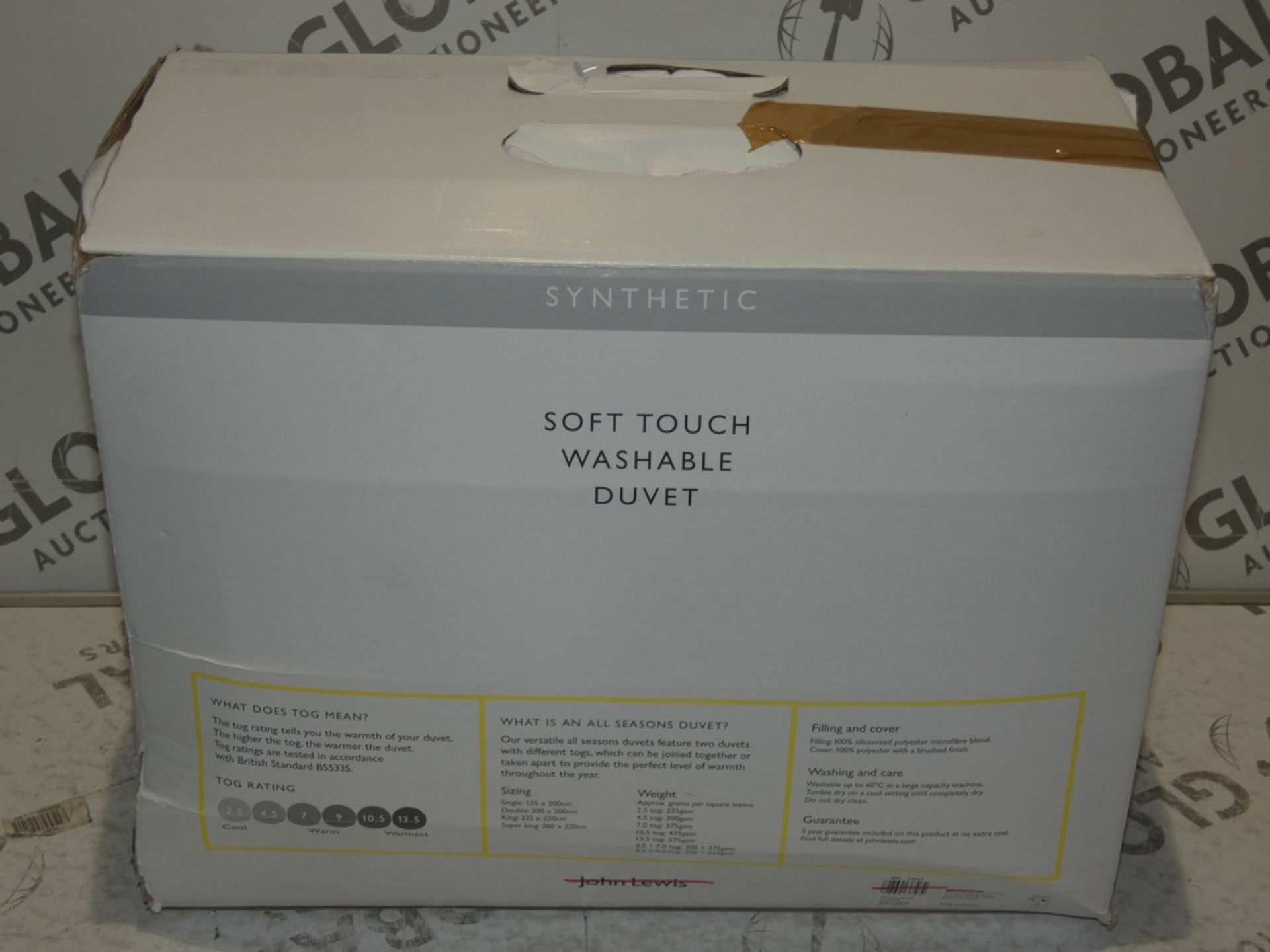 Boxed John Lewis And Partners Synthetic Soft Touch Washable 4.5 Plus 9 Tog Kingsize Duvet RRP £85 (