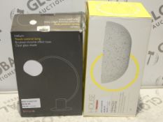 Boxed Assorted Lighting Items to Include a Helium Touch Control Lamp and a Torazzo Wall Light RRP £