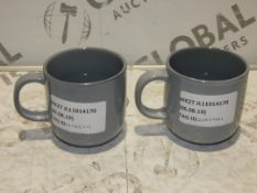 Glazed Blue Designer Mugs RRP £7 Each (2135704)(Viewings And Appraisals Highly Recommended)
