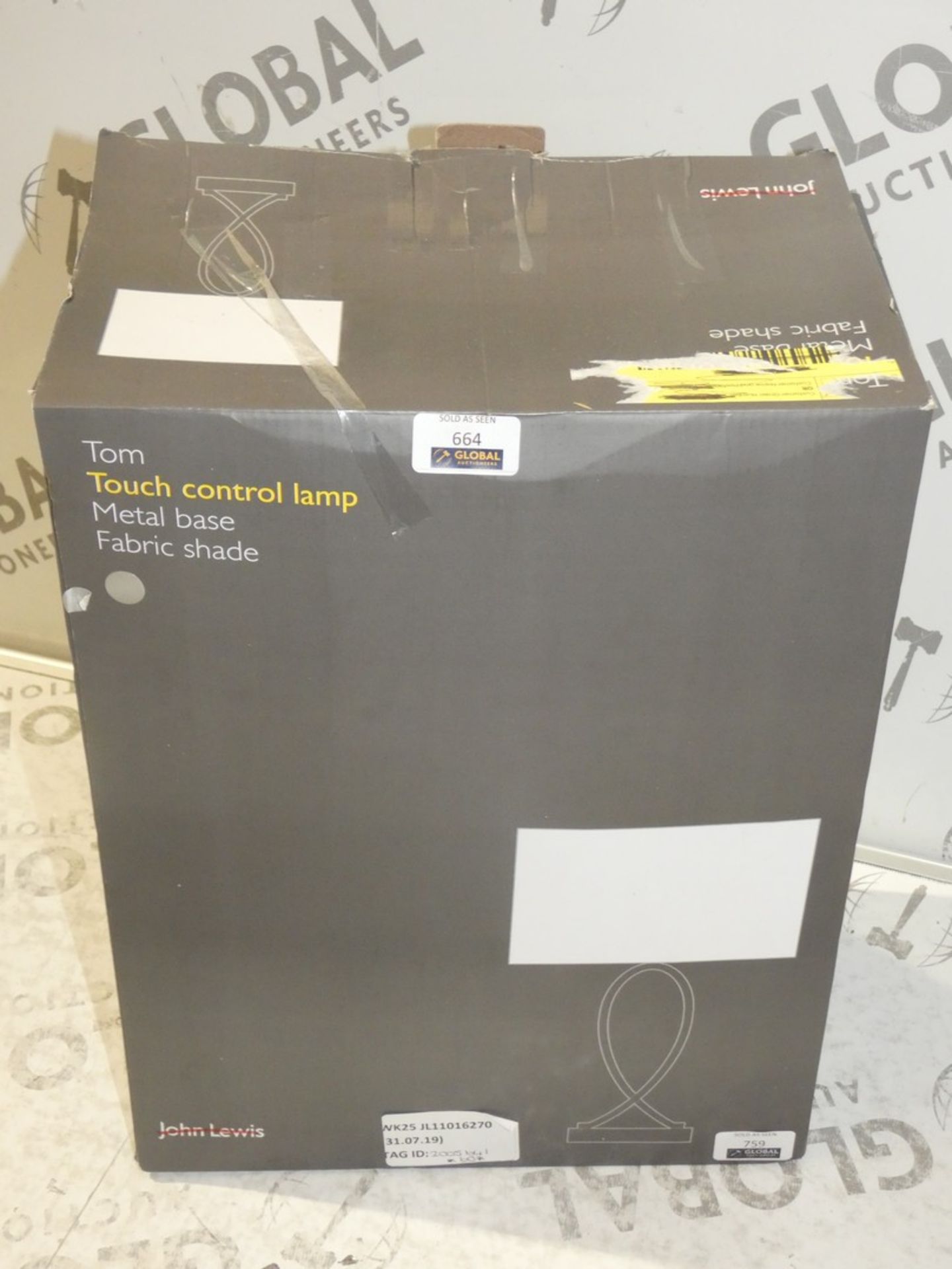 Boxed John Lewis And Partners Metal Touch Control Lamp RRP£60.0 (2005641)(Viewings And Appraisals