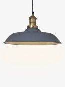 Boxed Croft Collection Clyde Trim Grey Ceiling Light Pendant RRP £65 (2207945) (Viewings And