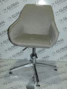 Grey Fabric Upholstered Swivell Office Chair RRP£190.0 (RET00387129)(Viewings And Appraisals