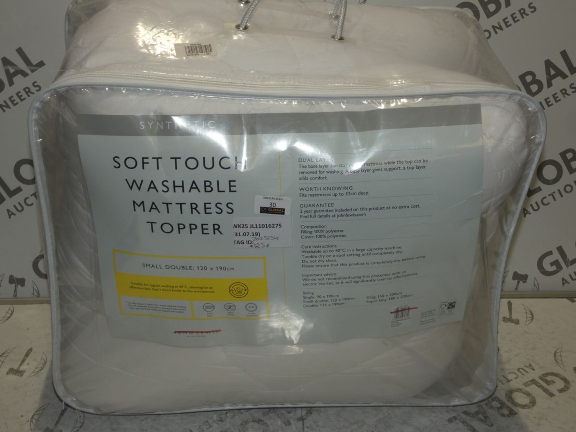 Boxed Synthetic Soft Touch And Washable Small Double 120x190 cm Mattress Topper RRP £85 (2025154) (