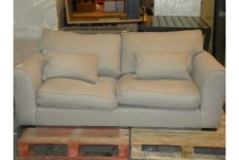 Beige Fabric Upholstered Panday Three Seater Living Room Sofa RRP£700.0(2188723)(Viewings And