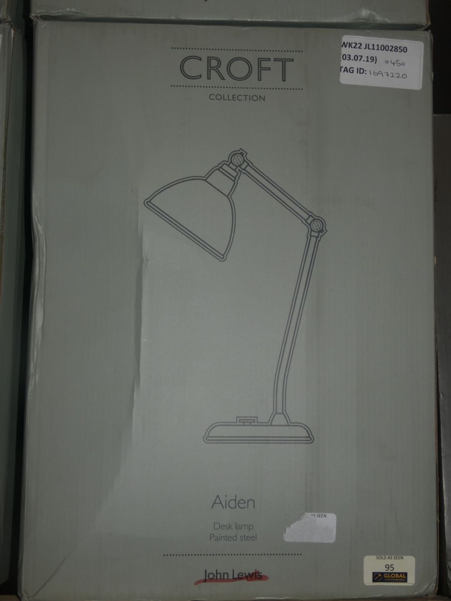 Boxed Croft Collection Aiden Painted Feel Desk Lamps RRP £65 Each (1697220) (2125136) (Viewings