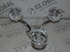 Stainless Steel Clear Glass LED 3 Light Designer Ceiling Light Fitting (Viewings And Appraisals