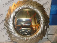 Silver Frame Circular Designer Wall Hanging Mirror In Need Of Attention (2146385) RRP £260 (Viewings