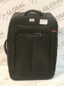 John Lewis And pArtners Medium Sized Soft Shell Black Trolley Luggage Suitcase RRP £130 (