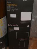 Boxed John Lewis And Partners Designer Lighting Items To Include Xander Ceramic Base Polyester Shade